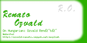 renato ozvald business card